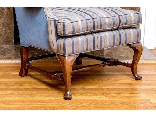 Quality Mahogany Queen Anne Style Wingback Chair