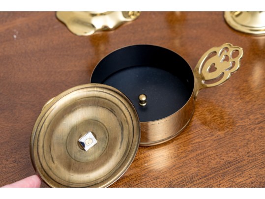 Assembled Lot Of Five Brass Candlesticks