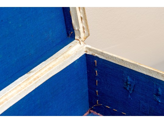 Chinese Canvas Wrapped And Painted Diminutive Trunk