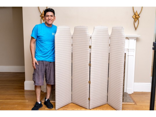 Four Panel Upholstered Room Divider