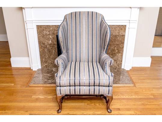 Quality Mahogany Queen Anne Style Wingback Chair