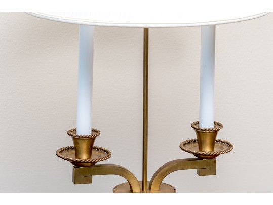 Brass Two Light Bouillotte Lamp