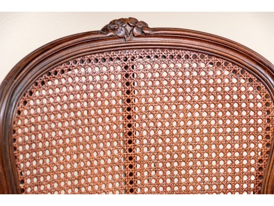 Pair Of Carved And Caned Louis XV Style Fauteuils