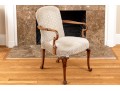 Quality Carved Mahogany Queen Anne Style Armchair