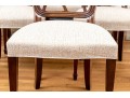 Set Of Six Custom Upholstered Hepplewhite Style Dining Chairs