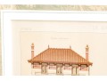 Set Of Three Architectural Lithographs In Color