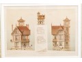 Set Of Three Architectural Lithographs In Color
