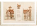 Set Of Three Architectural Lithographs In Color