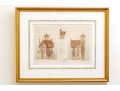 Set Of Three Architectural Lithographs In Color