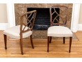 Set Of Six Custom Upholstered Hepplewhite Style Dining Chairs