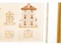 Set Of Three Architectural Lithographs In Color