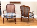 Pair Of Carved And Caned Louis XV Style Fauteuils