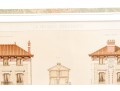 Set Of Three Architectural Lithographs In Color