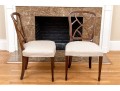 Set Of Six Custom Upholstered Hepplewhite Style Dining Chairs