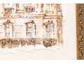 Ink And Wash On Paper, Architectural Scene