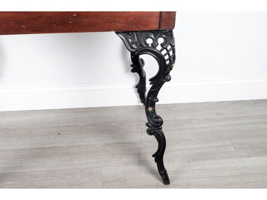 Antique Wood And Cast Iron School Desk