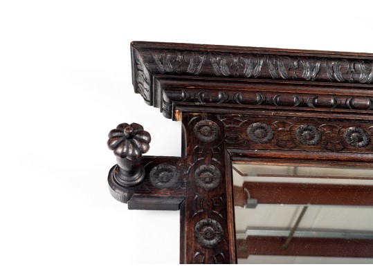 Antique English Renaissance Revival Mirror Hall Tree