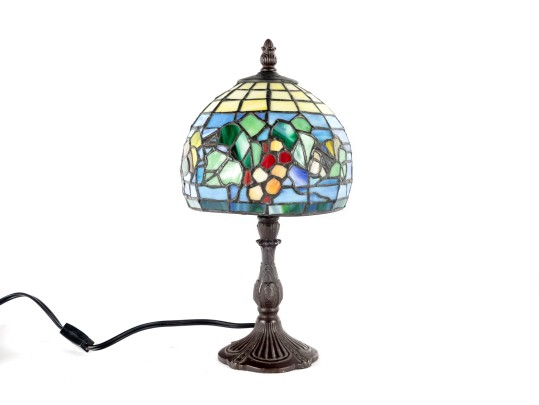 Small Stained Glass Tiffany-Style Table Lamp