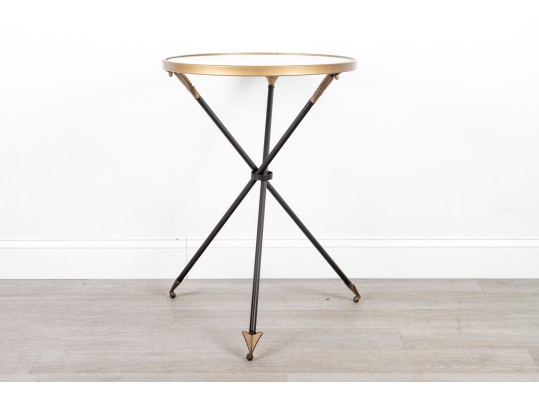 Chic Three Arrow Glass Top Accent Table