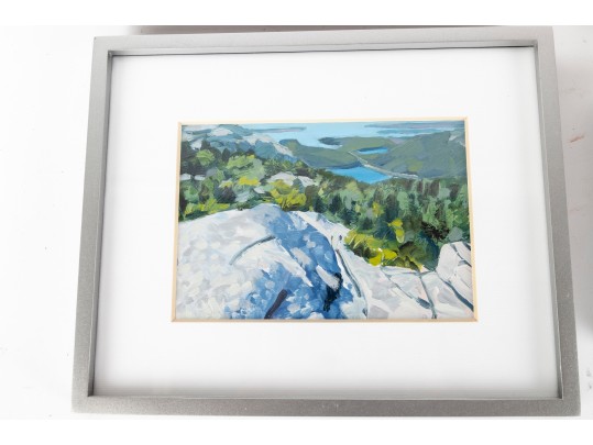 Collection Of Four Small Abstract Painted Landscapes, Some Signed