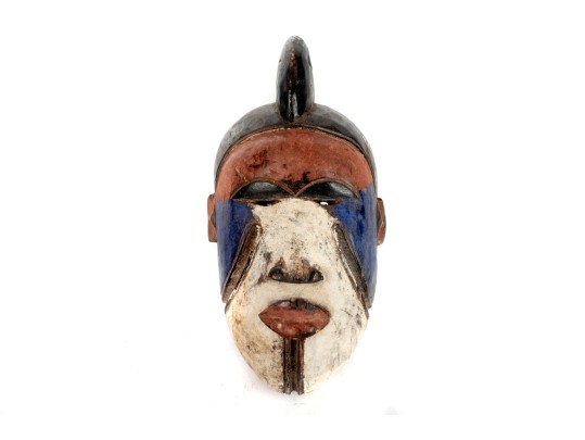 Hand Carved And Painted Tribal African Wood Mask