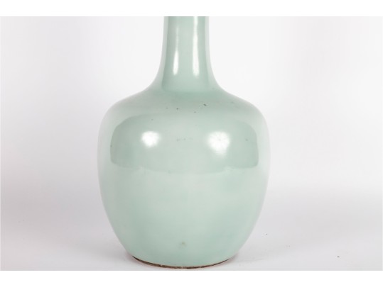 Vintage Chinese Celadon Glaze Porcelain Vase -- Qianlong Mark