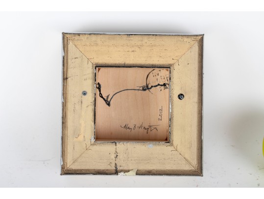 Mary B. Harrington (American, 20th C.) Mixed Media On Board, Three Figures In Yellow