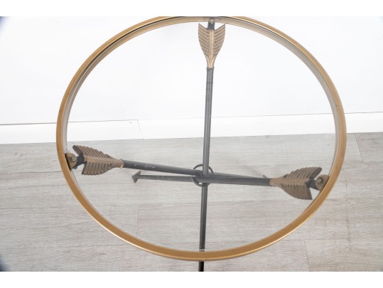Chic Three Arrow Glass Top Accent Table
