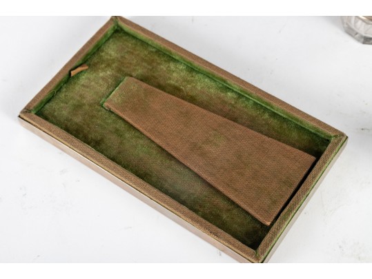 Antique Table Decor Including Silver Lids