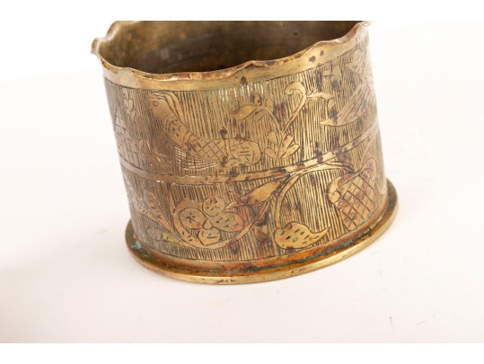 Brass Shell Case Engraved Trench Art
