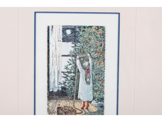 Jan Hunt “At Last” Hand-Colored Framed Lithograph