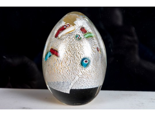 Fun Murano Art Glass Egg Paperweight