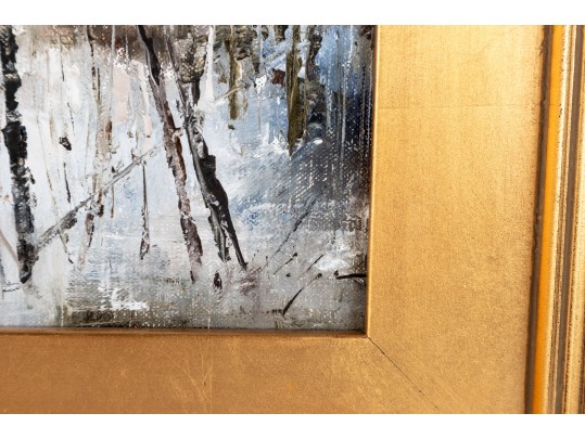 Small Oil On Board Woodlands Painting -- Unsigned