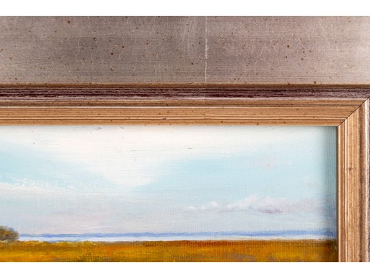 Small Oil On Board Marshlands Painting -- Signed