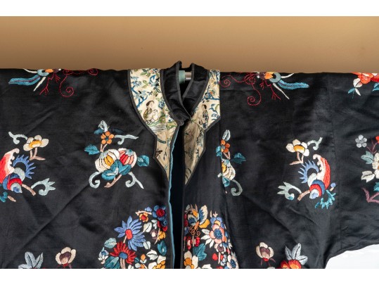 Antique Chinese Embroidered Silk Robe
