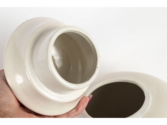 Trio Of Compatible Lidded Baluster Ginger Jars