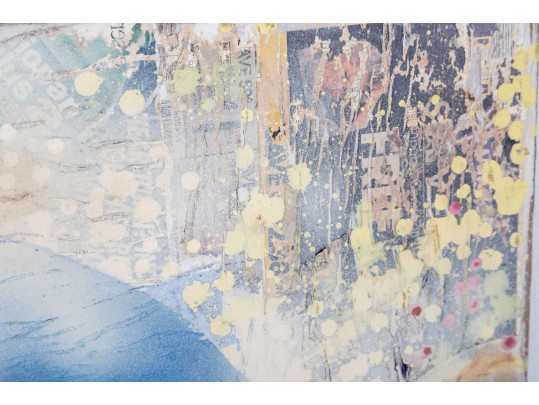 Michael Johnson (American, B. 1938) Large Mixed Media On Board, Collage Of Figures