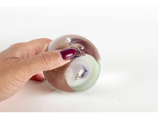 Two Signed Art Glass Weights