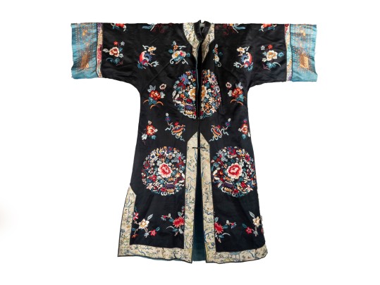Antique Chinese Embroidered Silk Robe