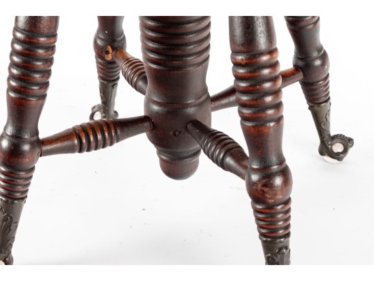 Antique Ball And Claw Piano Stool