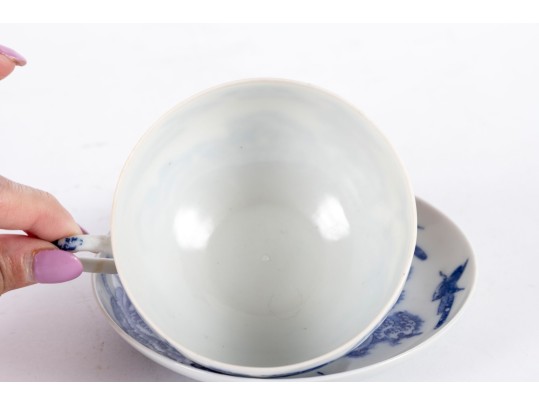 Blue And White Porcelain Teacup And Saucer