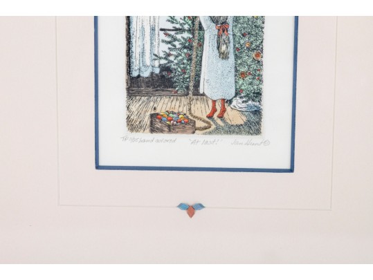 Jan Hunt “At Last” Hand-Colored Framed Lithograph