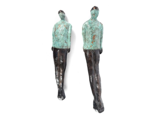 Duo Of Painted Swimmer Figures