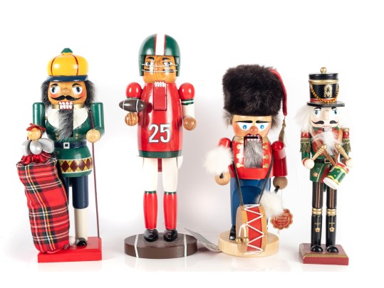 Set Of Four Vintage Wooden Nutcrackers