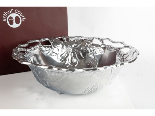 Arthur Court Aluminum “Magnolia” Decorative Bowl
