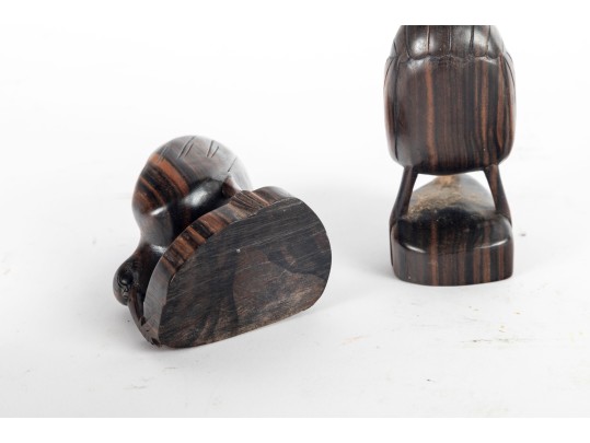 Pair Of Carved Wood Shorebird Bookends