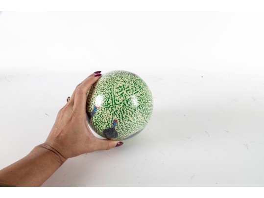 Decoupage Ostrich Egg With Guinea Fowl Motif