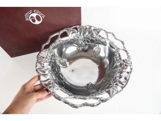 Arthur Court Aluminum “Magnolia” Decorative Bowl