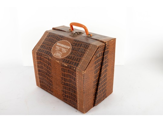 Vintage Emenee Golden Piano Accordion In Case