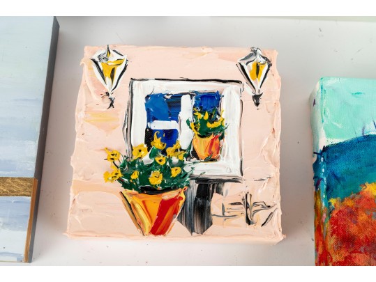 Collection Of Small Paintings On Board And Canvas